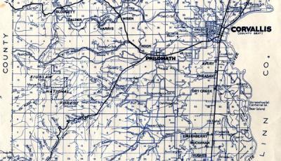 Metzger map of Benton County, Oregon, ca. 1920s.