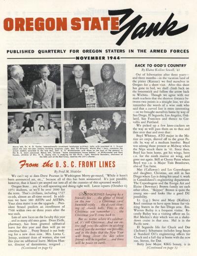 Cover page of the Oregon State Yank, November 1944.