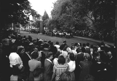Dedication of the campus gates, May 1941.
