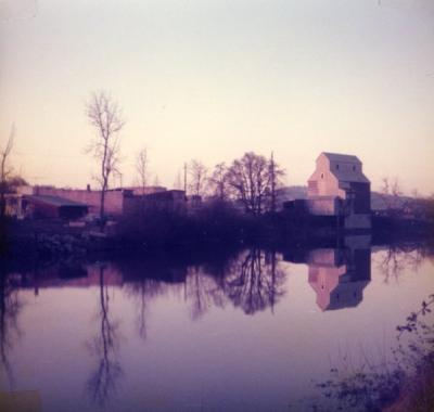 View of Monroe, Oregon from across the Long Tom River, 1977.