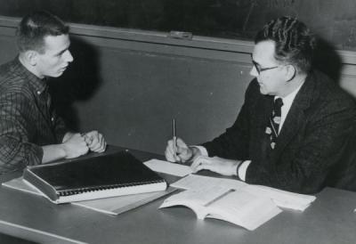 Dr. William W. Mills with a student, November 1974.