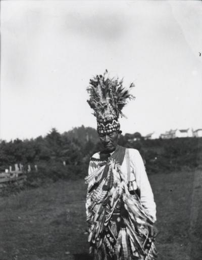 Baldwin Fairchild, Siletz Indian, at a 4th of July celebration, 1910.