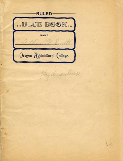 Blue Book used by Smith during his years at O.A.C., ca. 1906.