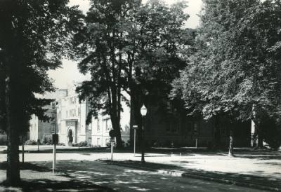 A view of Waldo Hall from the northeast, ca 1960s.