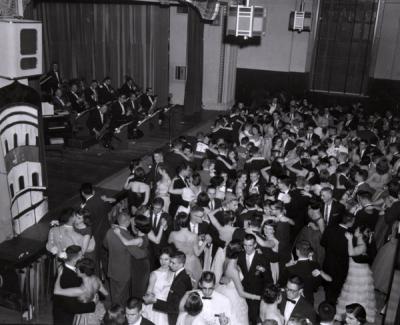 Formal dance held in the Memorial Union Ballroom, 1958.