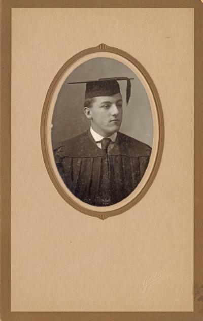 Senior portrait of Fred Luse, 1909. Luse graduated from Oregon Agricultural College in 1909 with a B.S. in Mechanical Engineering. During his undergraduate years, Luse held positions in several organizations including YMCA Vice President, Associate Editor of the NW Journal of English, and Captain of ROTC Company G. Following graduation, Luse served as a YMCA secretary in Fresno, California and Chicago, Illinois.