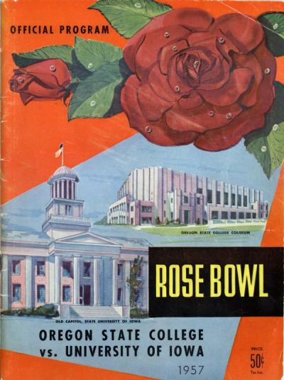 1957 Rose Bowl football official program.