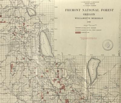 Fremont National Forest, Paisley Ranger District and Surrounding Area, 1923.