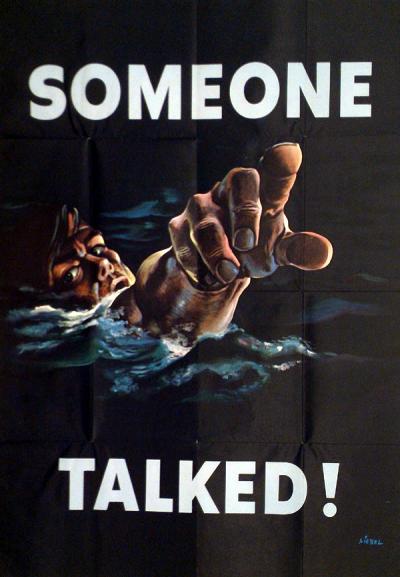 "Someone talked!" Poster issued by the Office of War Information, 1942.