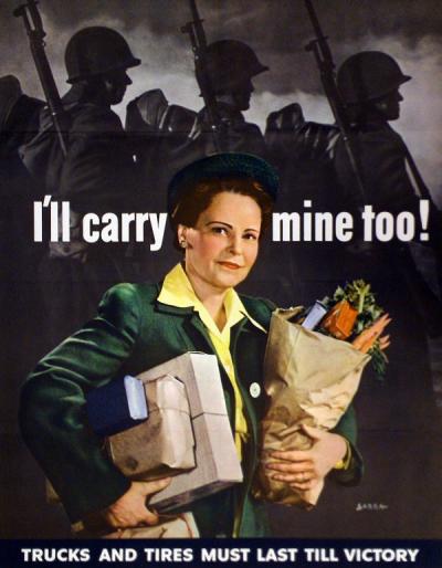 "I'll carry mine too!" Poster issued by the Office of War Information, 1943.