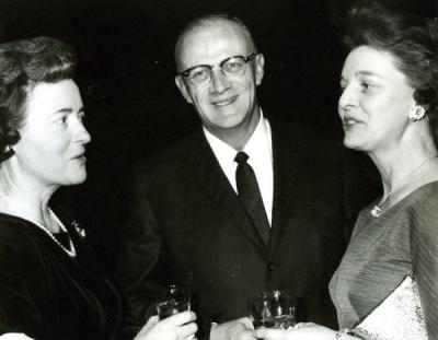Robert C. Ingalls with two unidentified women, ca. 1960s.