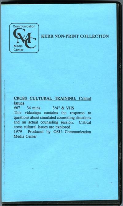 Cover of a video titled "Cross Cultural Training: Critical Issues," 1979.