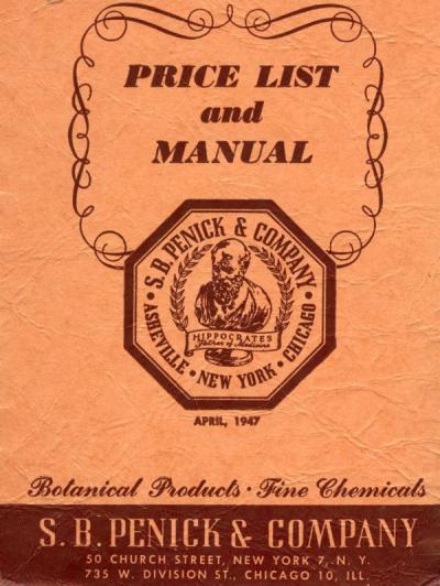 Price list and manual for botanical products and chemicals, April 1947.
