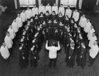 Choralaires performing with Robert Walls as director, ca. 1958.