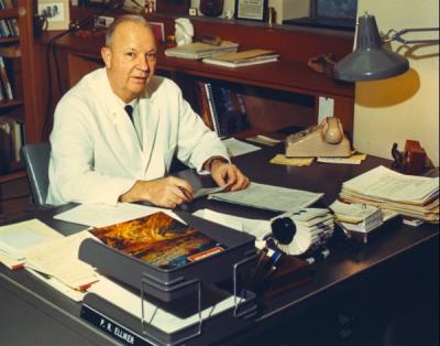 Paul R. Elliker, 1972. Elliker was a faculty member in the Bacteriology department from 1947-1976 and department head from 1952-1976.