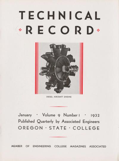 January 1932 cover of the Oregon State Technical Record.