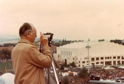 Robert Henderson photographing the OSU Band at Parker Stadium