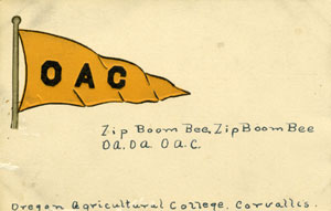 Oregon Agricultural College (OAC) pennant postcard.