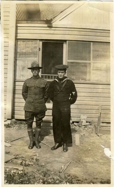 Philip and Seral Searcy in WWI uniforms