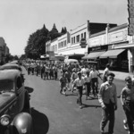 Victory Farm Volunteers parade through Hillsboro, Oregon