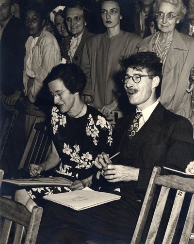 Black and white photograph of Roger Hayward and Pauline Gilferd.