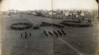 Cadets Forming &quot;OAC&quot; on Parade Field, ca. 1910