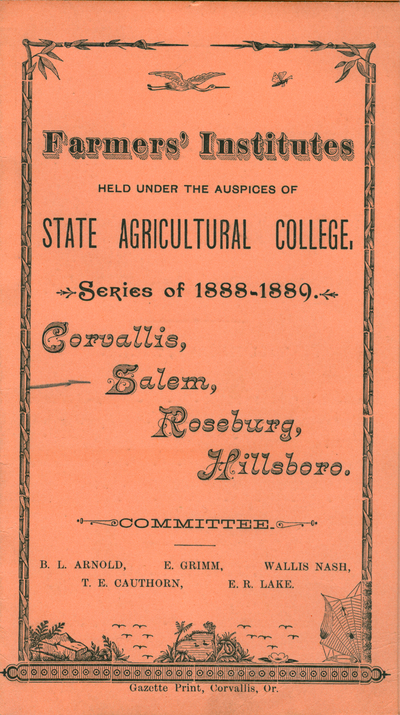 Farmers&#039; Institutes Programme cover