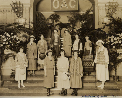 OAC Home Economics Department Style Show at the Multnomah Hotel in Portland, OR, ca. 1920