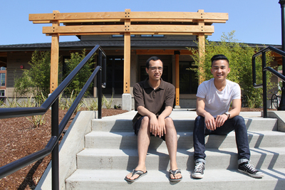 APCC student leadership liasons Mohamed Shaker, left, and An Vuong, at the new Asian and Pacific Cultural Center. 