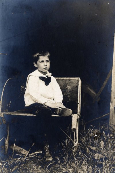 Black and white photograph of Roger Hayward as a young boy.