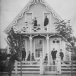 Black and white photograph of the Finley house.