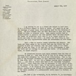 Fundraising letter, August 6th, 1947